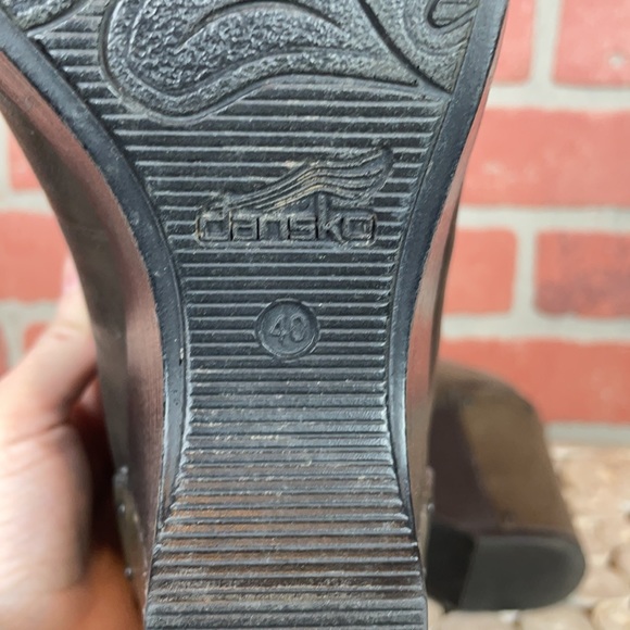 Dansko Fanny Studded Gray and Brown Taupe Maryjane Wedge 9.5 - Picture 15 of 16